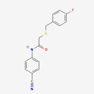 N-(4-CYANOPHENYL)-2-{[(4-FLUOROPHENYL)METHYL]SULFANYL}ACETAMIDE