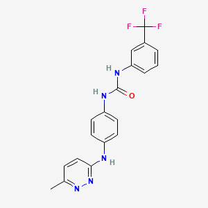 molecular formula C19H16F3N5O B5281856 N-{4-[(6-methyl-3-pyridazinyl)amino]phenyl}-N'-[3-(trifluoromethyl)phenyl]urea 