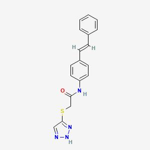 N-[4-(2-phenylvinyl)phenyl]-2-(1H-1,2,3-triazol-5-ylthio)acetamide