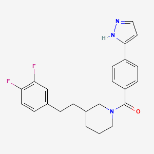 molecular formula C23H23F2N3O B5281869 [3-[2-(3,4-difluorophenyl)ethyl]piperidin-1-yl]-[4-(1H-pyrazol-5-yl)phenyl]methanone 