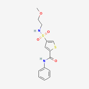 molecular formula C14H16N2O4S2 B5281877 4-(2-methoxyethylsulfamoyl)-N-phenylthiophene-2-carboxamide 