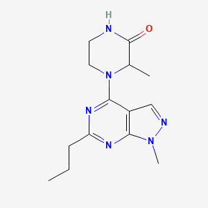 3-methyl-4-(1-methyl-6-propyl-1H-pyrazolo[3,4-d]pyrimidin-4-yl)-2-piperazinone