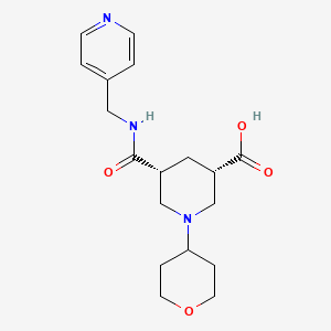 (3S*,5R*)-5-{[(4-pyridinylmethyl)amino]carbonyl}-1-(tetrahydro-2H-pyran-4-yl)-3-piperidinecarboxylic acid