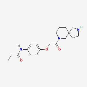 molecular formula C19H27N3O3 B5281918 N-{4-[2-(2,7-diazaspiro[4.5]dec-7-yl)-2-oxoethoxy]phenyl}propanamide hydrochloride 