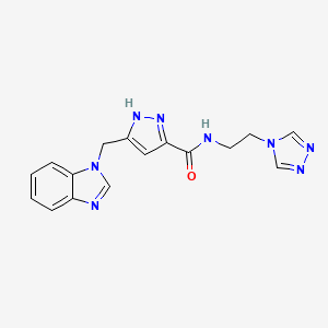 5-(1H-benzimidazol-1-ylmethyl)-N-[2-(4H-1,2,4-triazol-4-yl)ethyl]-1H-pyrazole-3-carboxamide