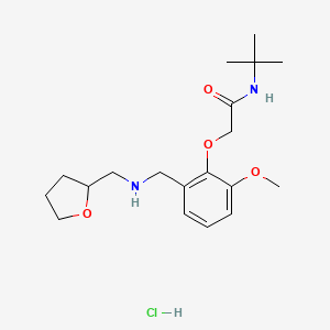 N-tert-butyl-2-[2-methoxy-6-[(oxolan-2-ylmethylamino)methyl]phenoxy]acetamide;hydrochloride