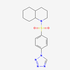 molecular formula C16H21N5O2S B5282023 1-[4-(tetrazol-1-yl)phenyl]sulfonyl-3,4,4a,5,6,7,8,8a-octahydro-2H-quinoline 