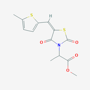 methyl 2-{5-[(5-methyl-2-thienyl)methylene]-2,4-dioxo-1,3-thiazolidin-3-yl}propanoate