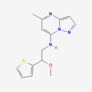 molecular formula C14H16N4OS B5282063 N-[2-methoxy-2-(2-thienyl)ethyl]-5-methylpyrazolo[1,5-a]pyrimidin-7-amine 