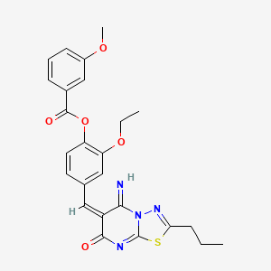 [2-ethoxy-4-[(E)-(5-imino-7-oxo-2-propyl-[1,3,4]thiadiazolo[3,2-a]pyrimidin-6-ylidene)methyl]phenyl] 3-methoxybenzoate