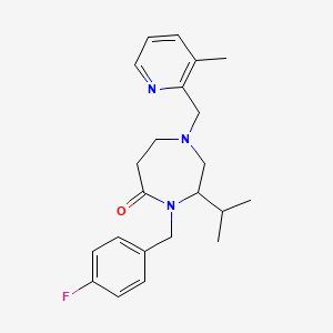 4-(4-fluorobenzyl)-3-isopropyl-1-[(3-methylpyridin-2-yl)methyl]-1,4-diazepan-5-one