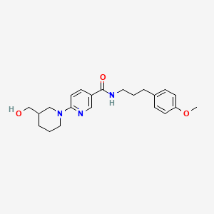 6-[3-(hydroxymethyl)piperidin-1-yl]-N-[3-(4-methoxyphenyl)propyl]nicotinamide