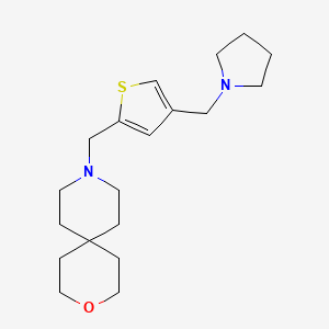 molecular formula C19H30N2OS B5282078 9-{[4-(pyrrolidin-1-ylmethyl)-2-thienyl]methyl}-3-oxa-9-azaspiro[5.5]undecane 