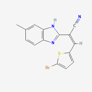 (2Z)-3-(5-bromothiophen-2-yl)-2-(5-methyl-1H-benzimidazol-2-yl)prop-2-enenitrile