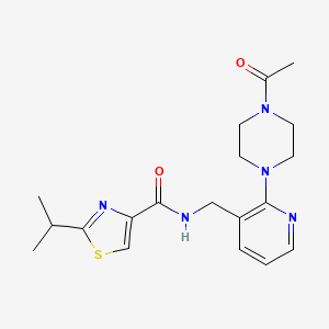 molecular formula C19H25N5O2S B5282145 N-{[2-(4-acetylpiperazin-1-yl)pyridin-3-yl]methyl}-2-isopropyl-1,3-thiazole-4-carboxamide 