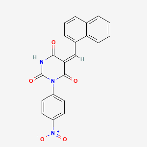 (5E)-5-(naphthalen-1-ylmethylidene)-1-(4-nitrophenyl)-1,3-diazinane-2,4,6-trione