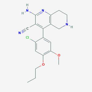 molecular formula C19H21ClN4O2 B5282162 2-amino-4-(2-chloro-5-methoxy-4-propoxyphenyl)-5,6,7,8-tetrahydro-1,6-naphthyridine-3-carbonitrile 