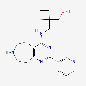 molecular formula C19H25N5O B5282190 [1-({[2-(3-pyridinyl)-6,7,8,9-tetrahydro-5H-pyrimido[4,5-d]azepin-4-yl]amino}methyl)cyclobutyl]methanol hydrochloride 