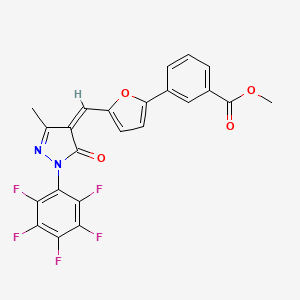 molecular formula C23H13F5N2O4 B5282224 methyl 3-[5-[(Z)-[3-methyl-5-oxo-1-(2,3,4,5,6-pentafluorophenyl)pyrazol-4-ylidene]methyl]furan-2-yl]benzoate 