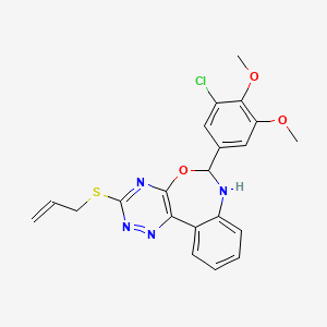 3-(allylthio)-6-(3-chloro-4,5-dimethoxyphenyl)-6,7-dihydro[1,2,4]triazino[5,6-d][3,1]benzoxazepine