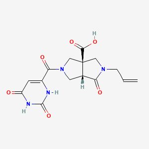 (3aR,6aS)-2-(2,4-dioxo-1H-pyrimidine-6-carbonyl)-6-oxo-5-prop-2-enyl-1,3,4,6a-tetrahydropyrrolo[3,4-c]pyrrole-3a-carboxylic acid