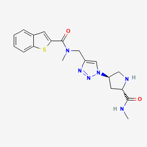 molecular formula C19H22N6O2S B5282256 (4R)-4-(4-{[(1-benzothien-2-ylcarbonyl)(methyl)amino]methyl}-1H-1,2,3-triazol-1-yl)-N-methyl-L-prolinamide hydrochloride 