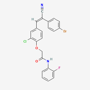 2-[4-[(E)-2-(4-bromophenyl)-2-cyanoethenyl]-2-chlorophenoxy]-N-(2-fluorophenyl)acetamide