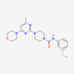 molecular formula C21H28N6O2S B5282263 4-[4-methyl-6-(4-morpholinyl)-2-pyrimidinyl]-N-[3-(methylthio)phenyl]-1-piperazinecarboxamide 