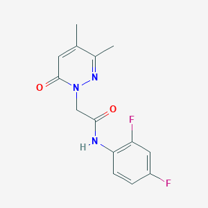 molecular formula C14H13F2N3O2 B5282284 N-(2,4-difluorophenyl)-2-(3,4-dimethyl-6-oxo-1(6H)-pyridazinyl)acetamide 