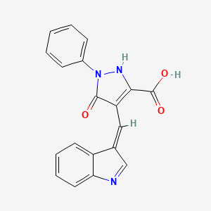 4-[(E)-indol-3-ylidenemethyl]-3-oxo-2-phenyl-1H-pyrazole-5-carboxylic acid