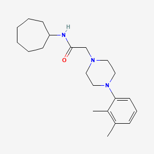 molecular formula C21H33N3O B5282306 N-cycloheptyl-2-[4-(2,3-dimethylphenyl)piperazin-1-yl]acetamide 