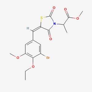 methyl 2-[(5E)-5-(3-bromo-4-ethoxy-5-methoxybenzylidene)-2,4-dioxo-1,3-thiazolidin-3-yl]propanoate