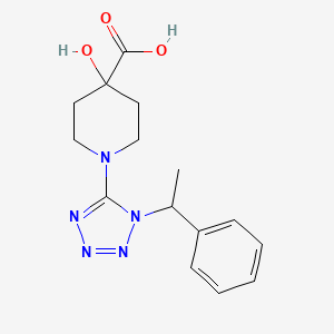 4-hydroxy-1-[1-(1-phenylethyl)-1H-tetrazol-5-yl]piperidine-4-carboxylic acid