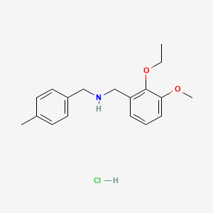 N-[(2-ethoxy-3-methoxyphenyl)methyl]-1-(4-methylphenyl)methanamine;hydrochloride