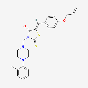 (5Z)-3-[[4-(2-methylphenyl)piperazin-1-yl]methyl]-5-[(4-prop-2-enoxyphenyl)methylidene]-2-sulfanylidene-1,3-thiazolidin-4-one