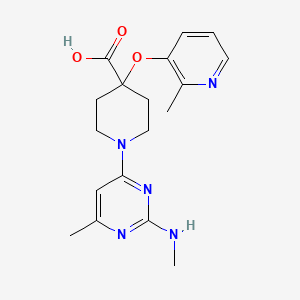 1-[6-methyl-2-(methylamino)pyrimidin-4-yl]-4-[(2-methylpyridin-3-yl)oxy]piperidine-4-carboxylic acid