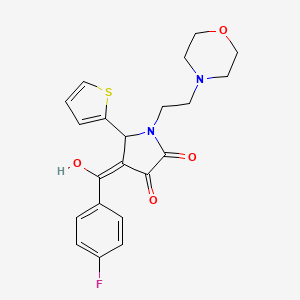 molecular formula C21H21FN2O4S B5282468 4-(4-fluorobenzoyl)-3-hydroxy-1-[2-(morpholin-4-yl)ethyl]-5-(thiophen-2-yl)-2,5-dihydro-1H-pyrrol-2-one 