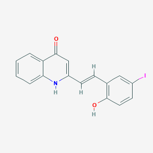 molecular formula C17H12INO2 B5282496 2-[(E)-2-(2-hydroxy-5-iodophenyl)ethenyl]-1H-quinolin-4-one 