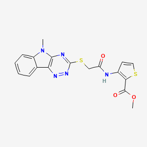 molecular formula C18H15N5O3S2 B5282505 METHYL 3-({2-[(5-METHYL-5H-[1,2,4]TRIAZINO[5,6-B]INDOL-3-YL)SULFANYL]ACETYL}AMINO)-2-THIOPHENECARBOXYLATE 