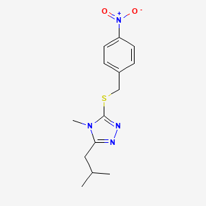 4-Methyl-3-(2-methylpropyl)-5-[(4-nitrophenyl)methylsulfanyl]-1,2,4-triazole