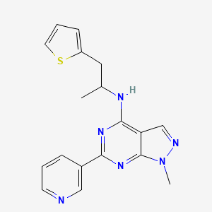 molecular formula C18H18N6S B5282547 1-methyl-N-[1-methyl-2-(2-thienyl)ethyl]-6-(3-pyridinyl)-1H-pyrazolo[3,4-d]pyrimidin-4-amine 