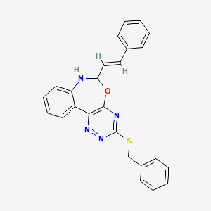 3-(benzylthio)-6-(2-phenylvinyl)-6,7-dihydro[1,2,4]triazino[5,6-d][3,1]benzoxazepine