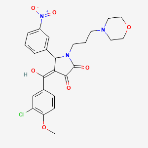 (4E)-4-[(3-chloro-4-methoxyphenyl)-hydroxymethylidene]-1-(3-morpholin-4-ylpropyl)-5-(3-nitrophenyl)pyrrolidine-2,3-dione