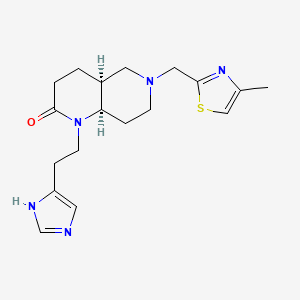 (4aS*,8aR*)-1-[2-(1H-imidazol-4-yl)ethyl]-6-[(4-methyl-1,3-thiazol-2-yl)methyl]octahydro-1,6-naphthyridin-2(1H)-one