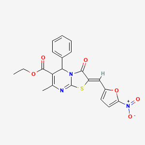 ethyl (2Z)-7-methyl-2-[(5-nitrofuran-2-yl)methylidene]-3-oxo-5-phenyl-5H-[1,3]thiazolo[3,2-a]pyrimidine-6-carboxylate