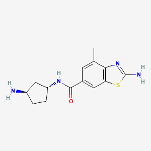 molecular formula C14H18N4OS B5282581 2-amino-N-[(1R,3R)-3-aminocyclopentyl]-4-methyl-1,3-benzothiazole-6-carboxamide 