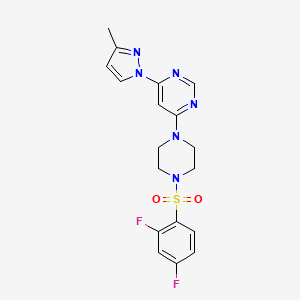 molecular formula C18H18F2N6O2S B5282613 4-{4-[(2,4-difluorophenyl)sulfonyl]-1-piperazinyl}-6-(3-methyl-1H-pyrazol-1-yl)pyrimidine 