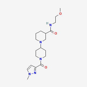 molecular formula C19H31N5O3 B5282629 N-(2-methoxyethyl)-1'-[(1-methyl-1H-pyrazol-3-yl)carbonyl]-1,4'-bipiperidine-3-carboxamide 