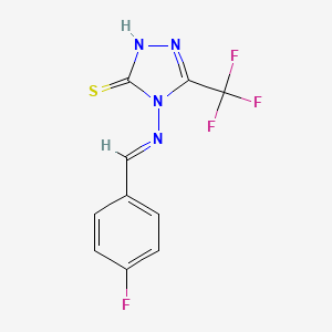 molecular formula C10H6F4N4S B5282639 4-{[(E)-(4-fluorophenyl)methylidene]amino}-5-(trifluoromethyl)-2,4-dihydro-3H-1,2,4-triazole-3-thione CAS No. 331452-78-9