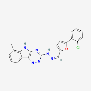 (1Z)-1-{[5-(2-Chlorophenyl)furan-2-YL]methylidene}-2-{6-methyl-5H-[1,2,4]triazino[5,6-B]indol-3-YL}hydrazine